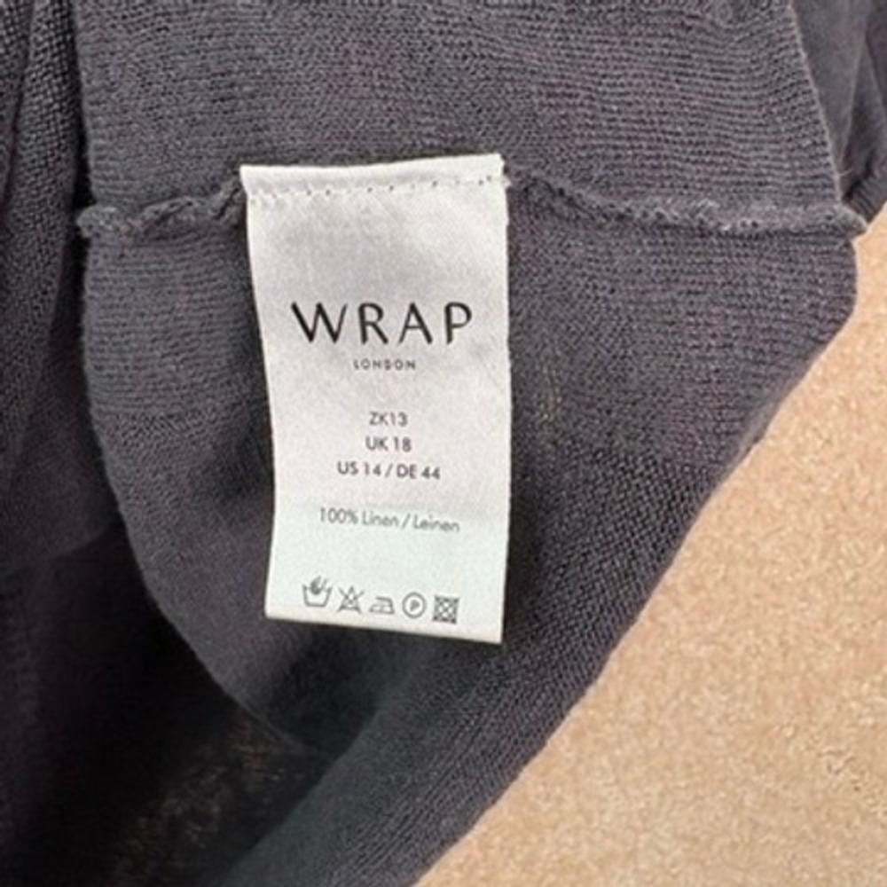WRAP LONDON Linen Knit Top Womens 14 Casual Minimalist Natural Fiber - Picture 4 of 5